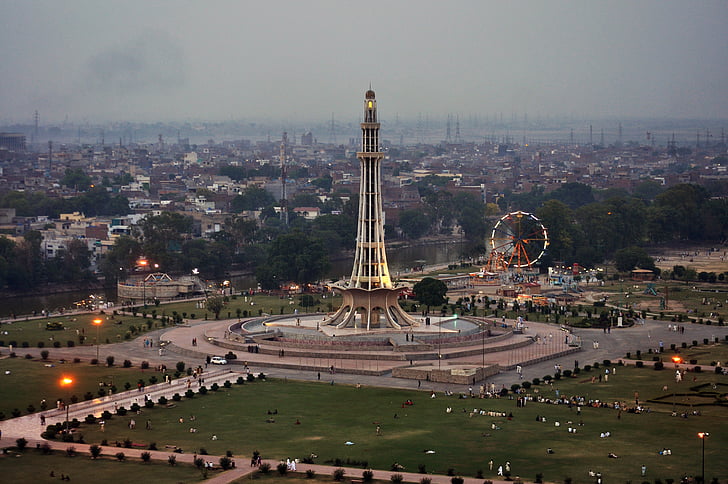 Лахор, Лахор Сити, LHR, Лахор в Пакистан, minar e Пакистан, Известният място, градски пейзаж