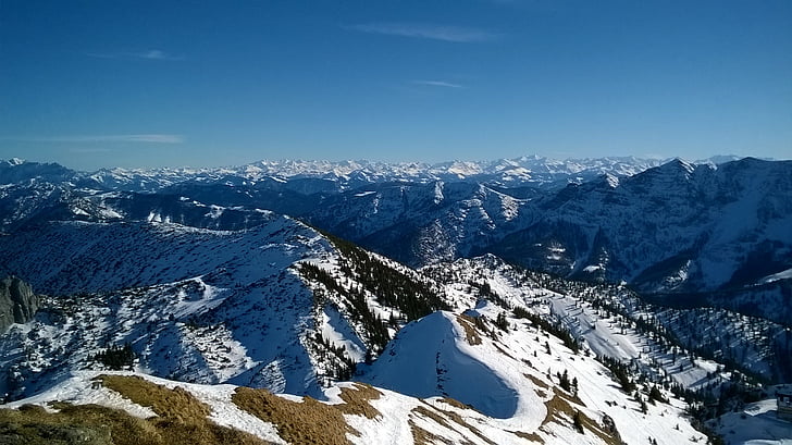 Альпійська, взимку, гори, Австрія, Панорама, сніг, Гора