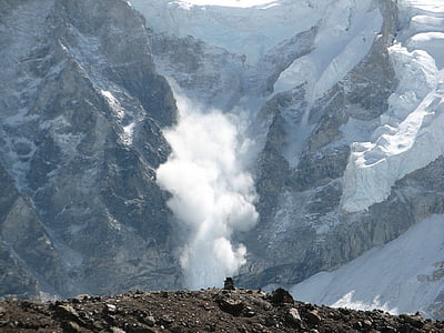 lavina, Mount everest, hó, táj, jég, panoráma, gleccser
