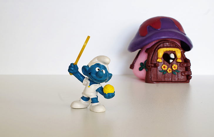 Smurf, Smurfs, Figura, brinquedos, decoração, coletar, azul