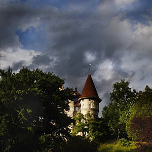 hjemsøkt hus, slottet, Schaffhausen, Rhinen, tårnet, arkitektur, kirke