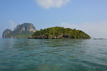 île, Thaïlande, paysage, mer, plage, Dim, Rock