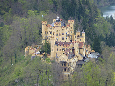neuschwanstein, castle, bavaria, baroque, nineteenth-century, romanesque revival, palace