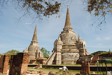 사원, 탑, 불교, 아시아, 태국, stupa, 아키텍처
