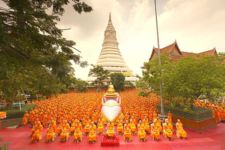 øverste patriark, buddhister, patriarken, præster, Munk, orange, klæder