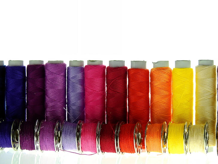 sợi, chủ đề, may, Thread spool, đầy màu sắc, chỉ khâu, đồ trang trí vặt