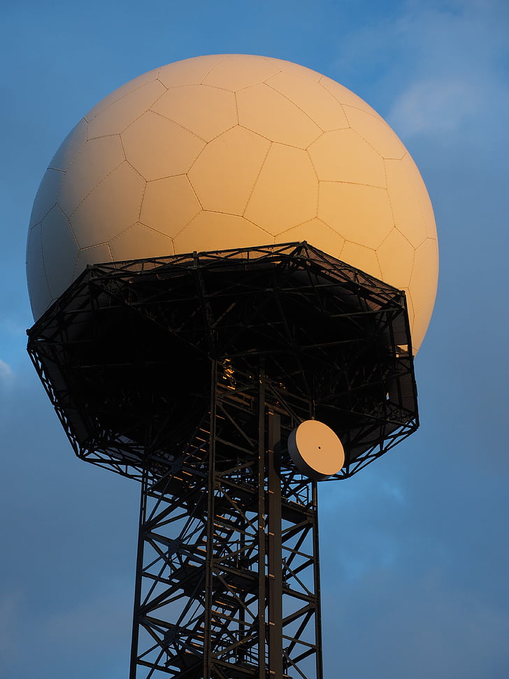 apparecchiature radar, aerostato-come, bianco, palla, trasmettitore, trasmissione, comunicazione