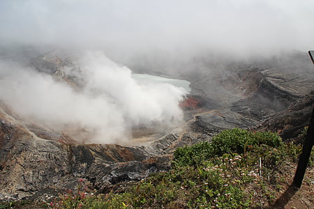 Kostarika, sopka, deštný prales, Příroda, Hora, vulkanický kráter, venku