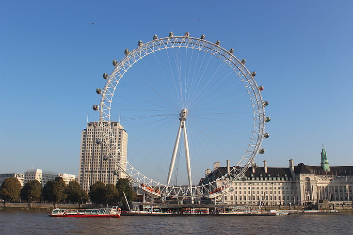 London eye, London, Thames, Zirkus, Fluss, Auge, England