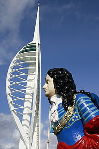 Spinnaker tower, by quay, Port, Portsmouth, Hampshire, by, Landmark
