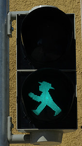 Зелено човече, светофари, Мостче, светофари, Грийн, мъжки, светлинен сигнал