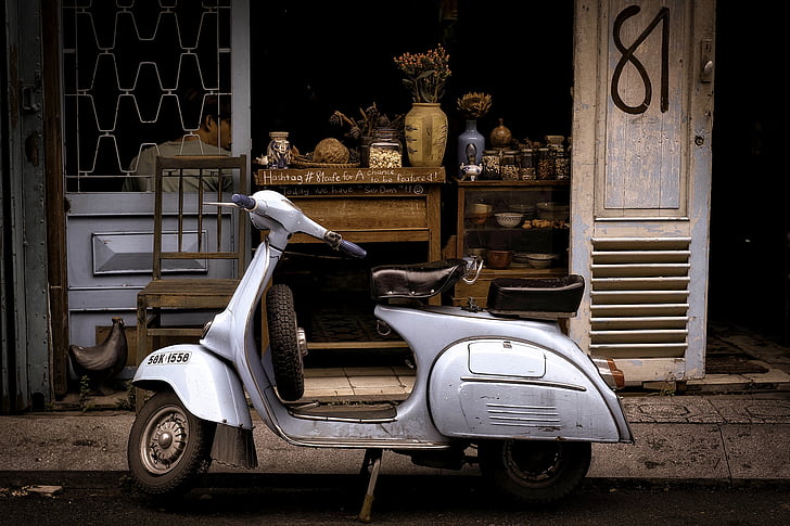 moto, ciclomotor, viatges, transport, ciutat ho chi minh, urbà, Vietnam