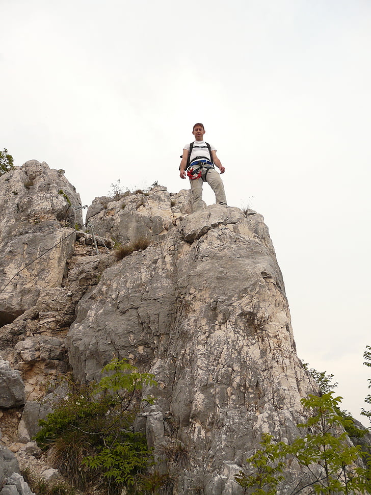 mountaineer, wanderer, man, person, hiking, climbing, equipment