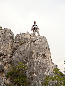 alpinist, popotnik, človek, oseba, pohodništvo, plezanje, oprema
