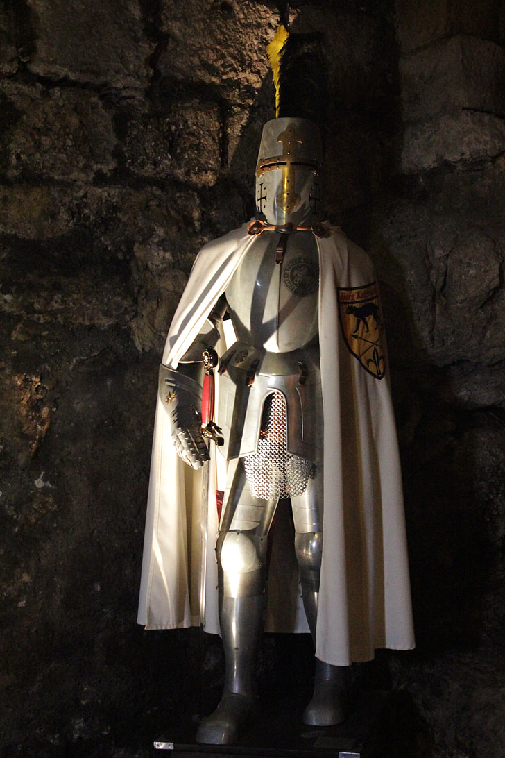 knight, armor, middle ages, castle, burg katzenstein, ritterruestung, helm