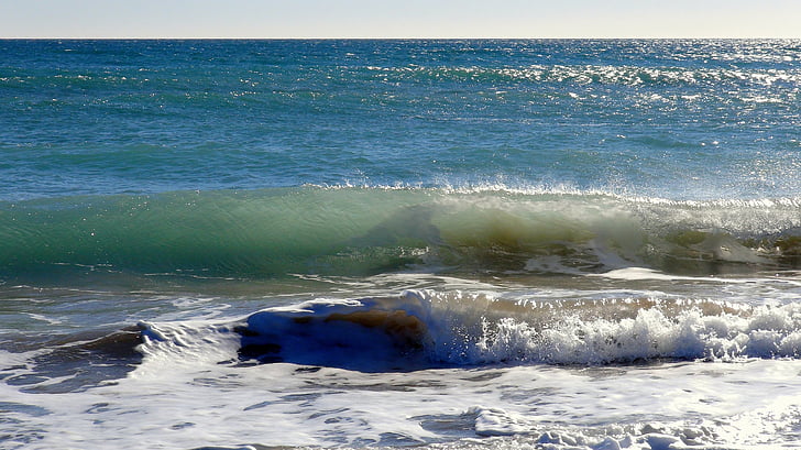 ondas, praia, mar, beira do mar, Calafell, oceano, espuma
