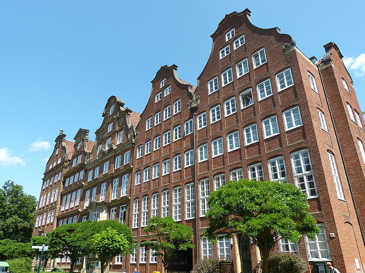 Hamburg, Hanseatic stad, arkitektur, gamla stan, historiskt sett, byggnad, tegel