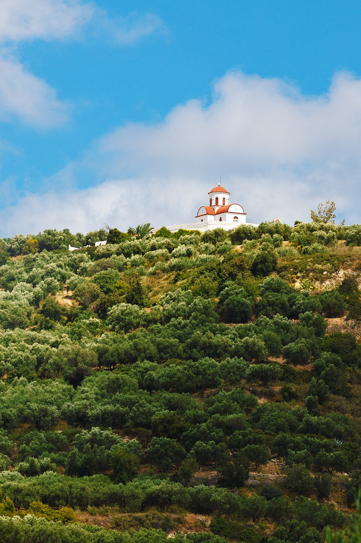 orthodox, church, religion, architecture, greece, greek, hill