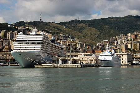 Genova, navire, bateau, port, méditerranéenne, Italien, eau