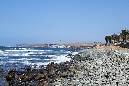 Гран Канария, каменист плаж, океан, крайбрежие