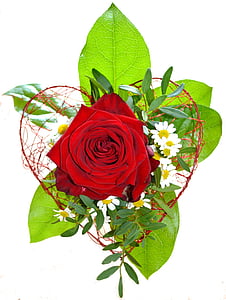 flores, color de rosa, rojo, arreglo floral, ramo de la
