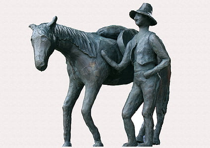 obrázek, kůň, Reiter, symbol, socha, sochařství, silueta