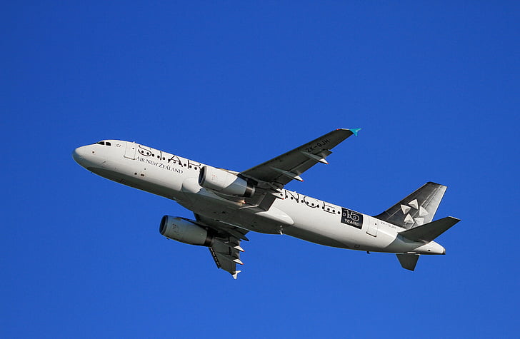 Flugzeug Start, Air New zealand, Airbus, A320, Passagierflugzeug, Auckland, Flugzeug