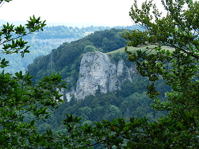 lochenstein, muntanya, Roca, Creu, cim de la creu, Swabian alb, zollernalb