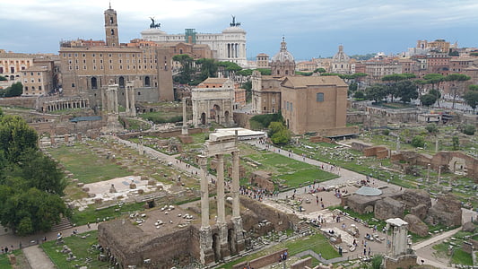 forumas, Roma, Romėnų forumas, Italija, griuvėsiai, Romos