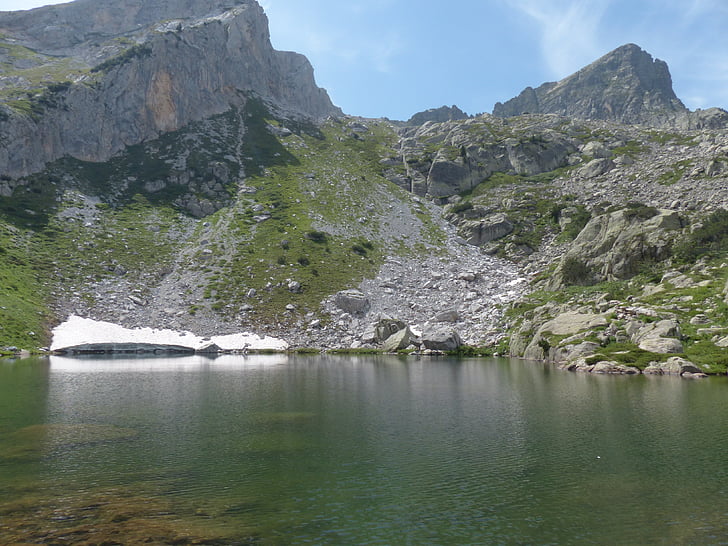 Göl, bergsee, Alp, Maritime alps, su, Lago deghli albergi, Monte frisson