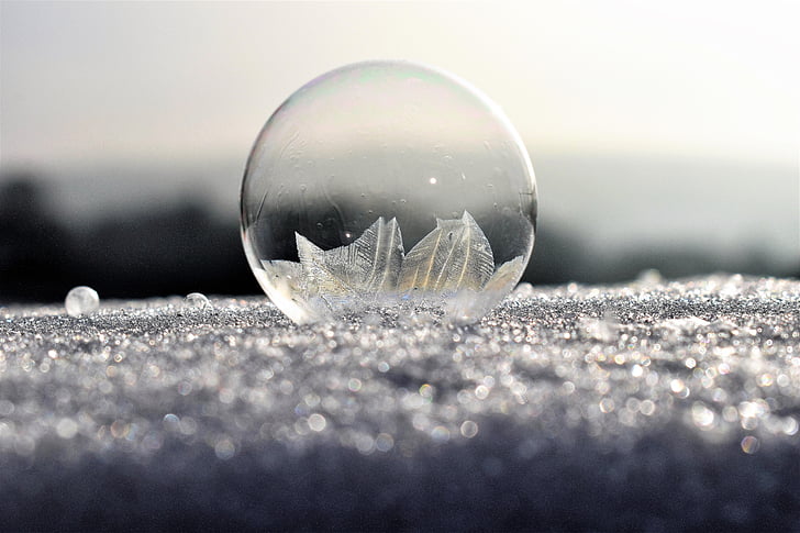 seebi mullid, külmutatud, Frost, külmutatud bubble, eiskristalle, talvel, külm