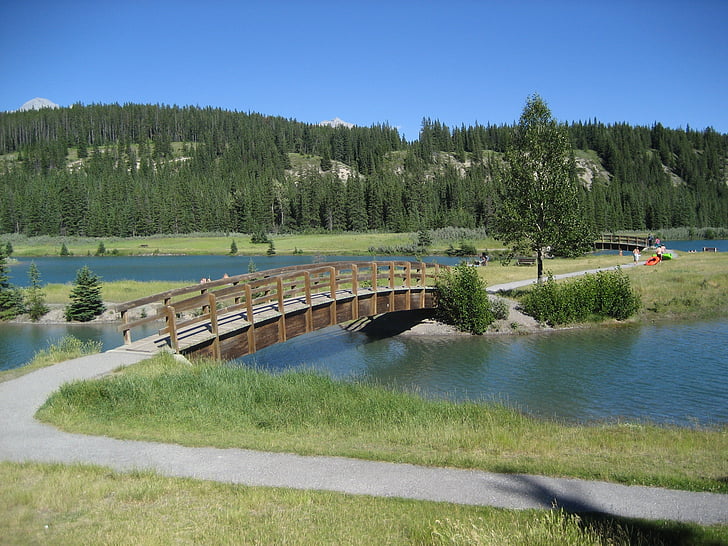 canada, landscape, lake, bridge