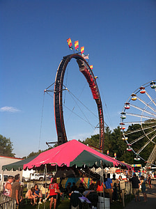 roller coaster, carnival, fair, rides, amusement, circus, summer