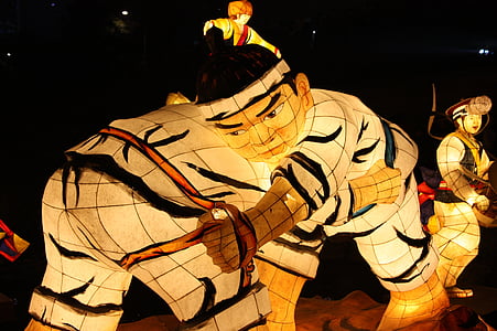 wrestling, lantern festival, cheonggyecheon stream, kkotdeung festival, isometric article