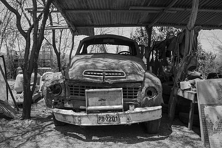 mobil tua, hitam dan putih, mobil antik, Mobil, Land rover, lama, Mobil
