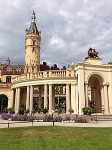 Castelo, Schwerin, Meclemburgo Pomerânia Ocidental, capital do estado, jardim, Torre, locais de interesse