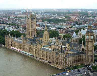 Londonas, Miestas, Vestminsterio rūmai, vaizdas iš Londono, Jungtinė Karalystė, Didžiojoje Britanijoje, orientyras