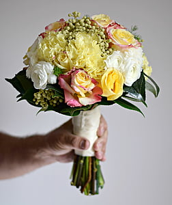 букет, флорист, весілля, наречена, Троянда, букет