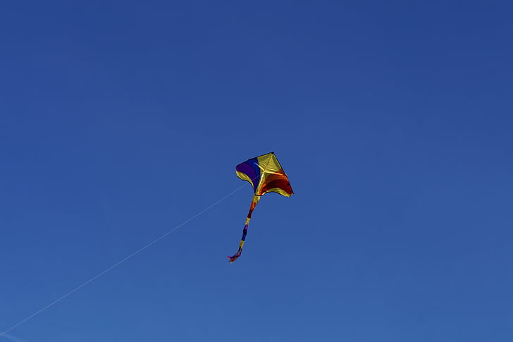 Dragon, glente flyvende, kites stige, Sky, blå, efterår, vind