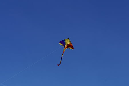 dragon, kite flying, kites rise, sky, blue, autumn, wind