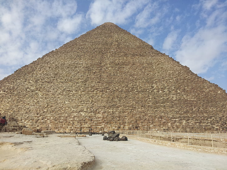 Mesir, Piramida, Giza, batu, gurun, kuno, awan - langit