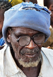 Afrika, starý muž, portrét, ľudia, domorodé kultúry, kultúr, muži