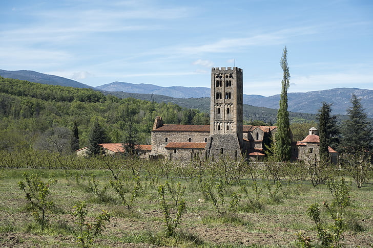 Francie, východní Pyreneje, codalet, opatství, Saint-michel cuxa, dědictví, století