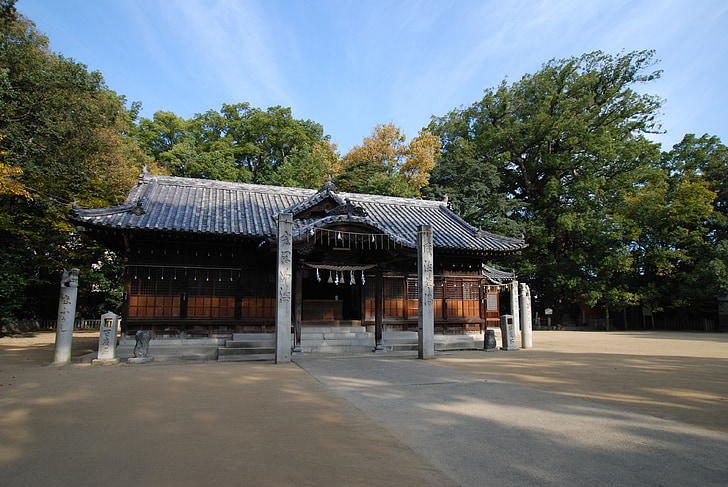 edifício, religião, Xintoísmo, Santuário, telhado, Santuário de Ichinomiya, santuário principal