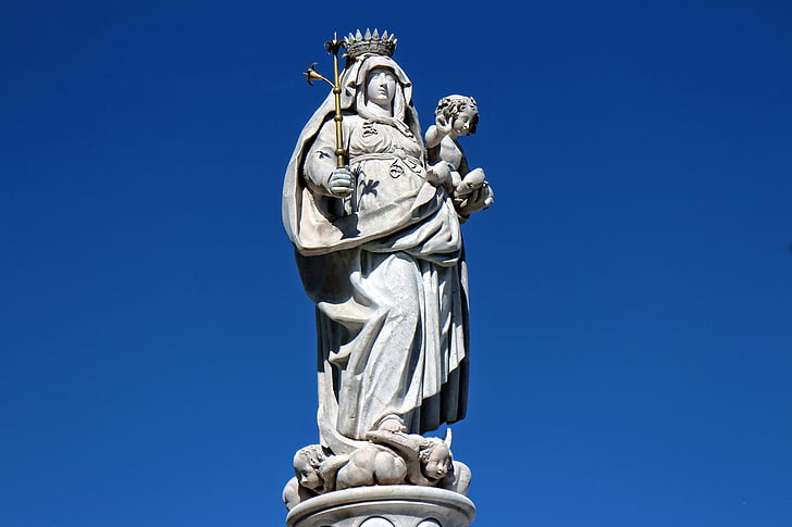 māte, Marija, statuja, stāvs, Dieva māte, Madonna, Kristietība