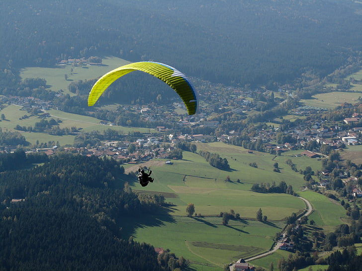 paragliding, sport, Bergen, Wind