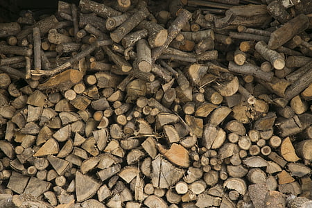 trä, ved, brun, skär trä, en hög med trä