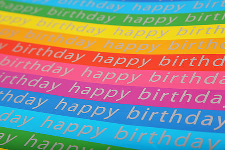 Lycklig, Födelsedag, tapeter, mönster, Stripes, färgglada, text