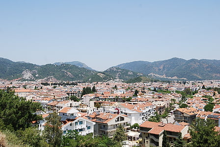 marmaris, turkey, town, rooftops, turkish riviera, view, mountains