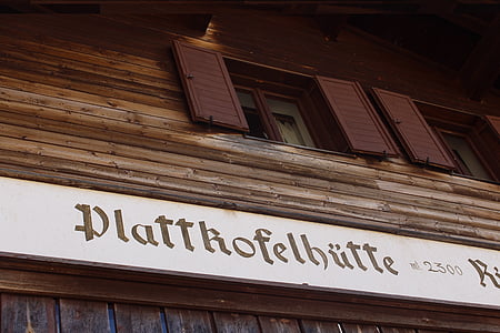 štit, alpski, Južni Tirol, Italija, Koliba, Planinarski dom, oznaka